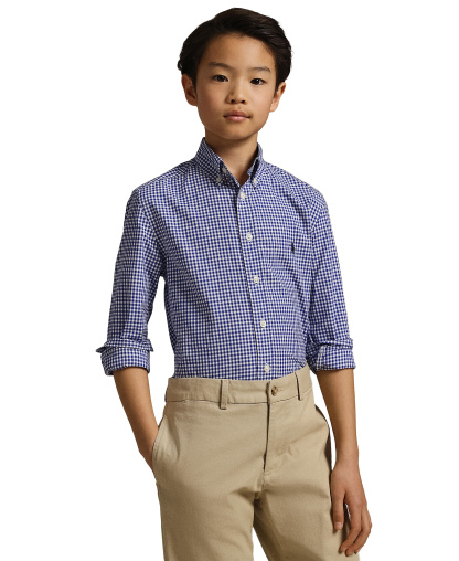 Polo Ralph Lauren Big Boys Gingham Cotton Poplin Shirt - Blue Multi