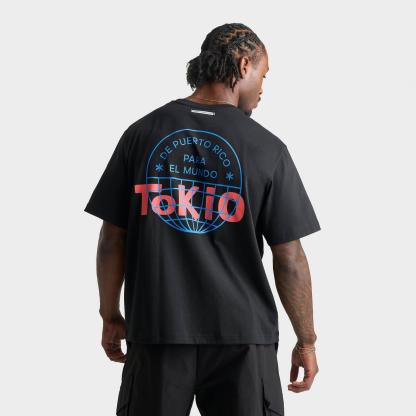 adidas Originals x Bad Bunny DTmF Tokyo Graphic Oversized Heavyweight T-Shirt - Black - view 1