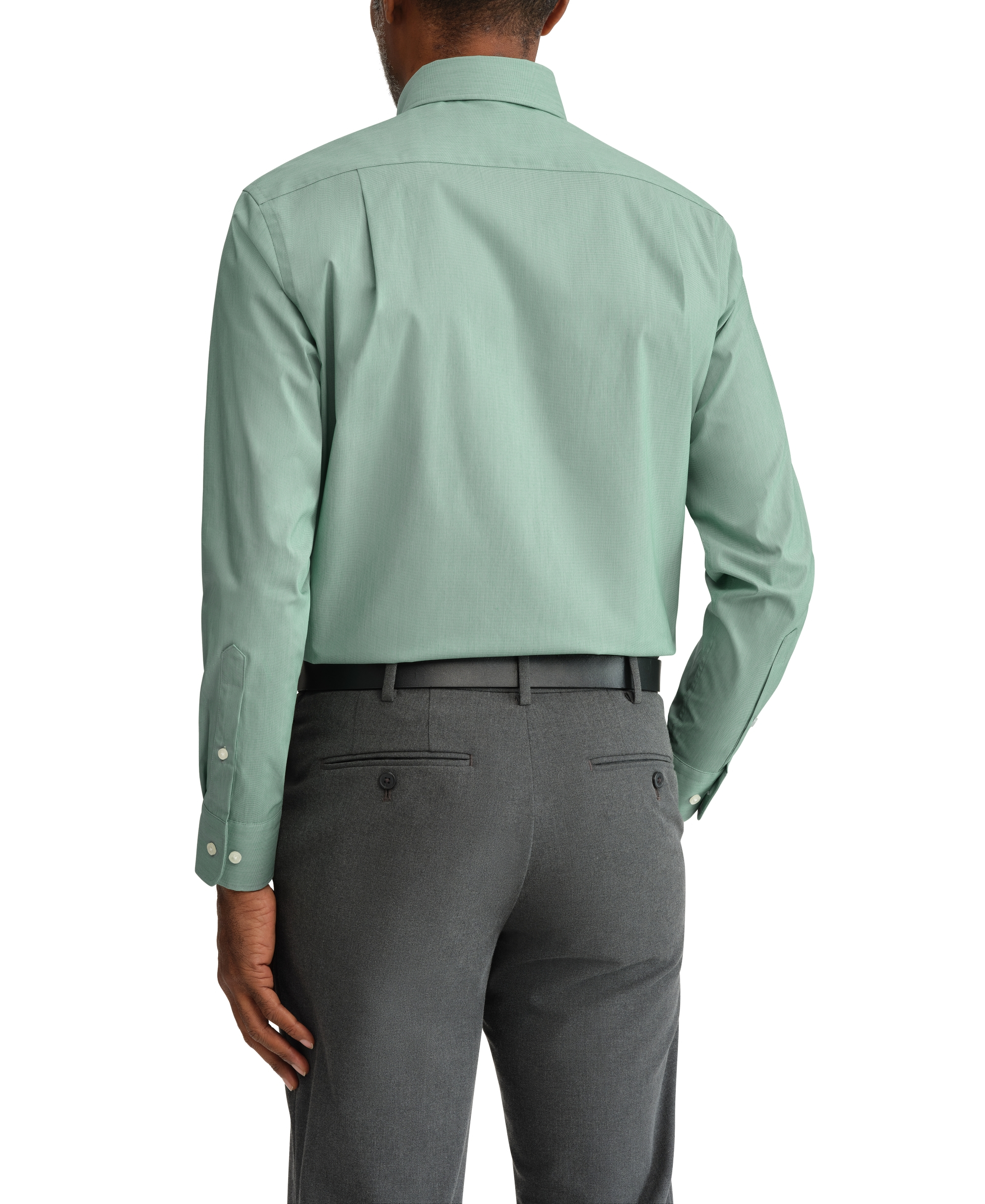 Tommy Hilfiger Men's Regular Fit Wrinkle Resistant Stretch Dress Shirt - Pine