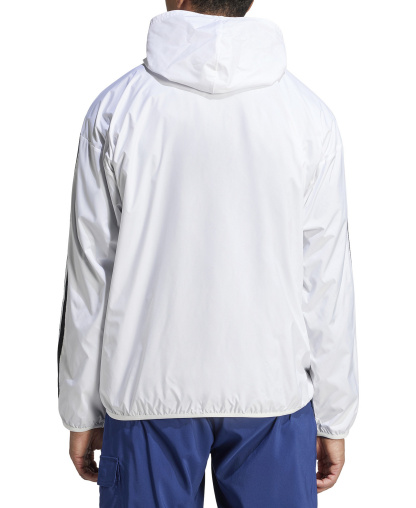 adidas Men's Essential Three-Stripes Woven Windbreaker - White / Black