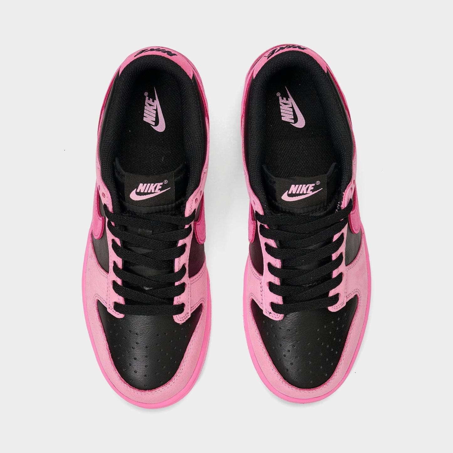 Big Kids' Nithtke Dunk Low Casual Shoes - Part 1 - Pink Rise/Playful Pink/Black - Top view