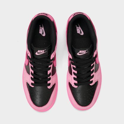 Big Kids' Nithtke Dunk Low Casual Shoes - Part 1 - Pink Rise/Playful Pink/Black - Top view