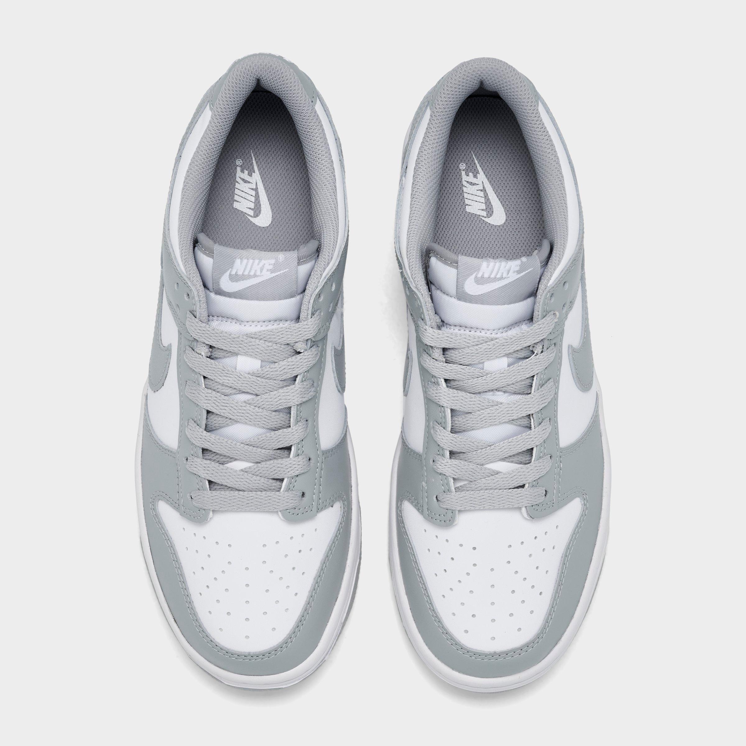 Big Kids' Nithtke Dunk Low Casual Shoes - Part 2 - White/Light Smoke Grey/White - Top view