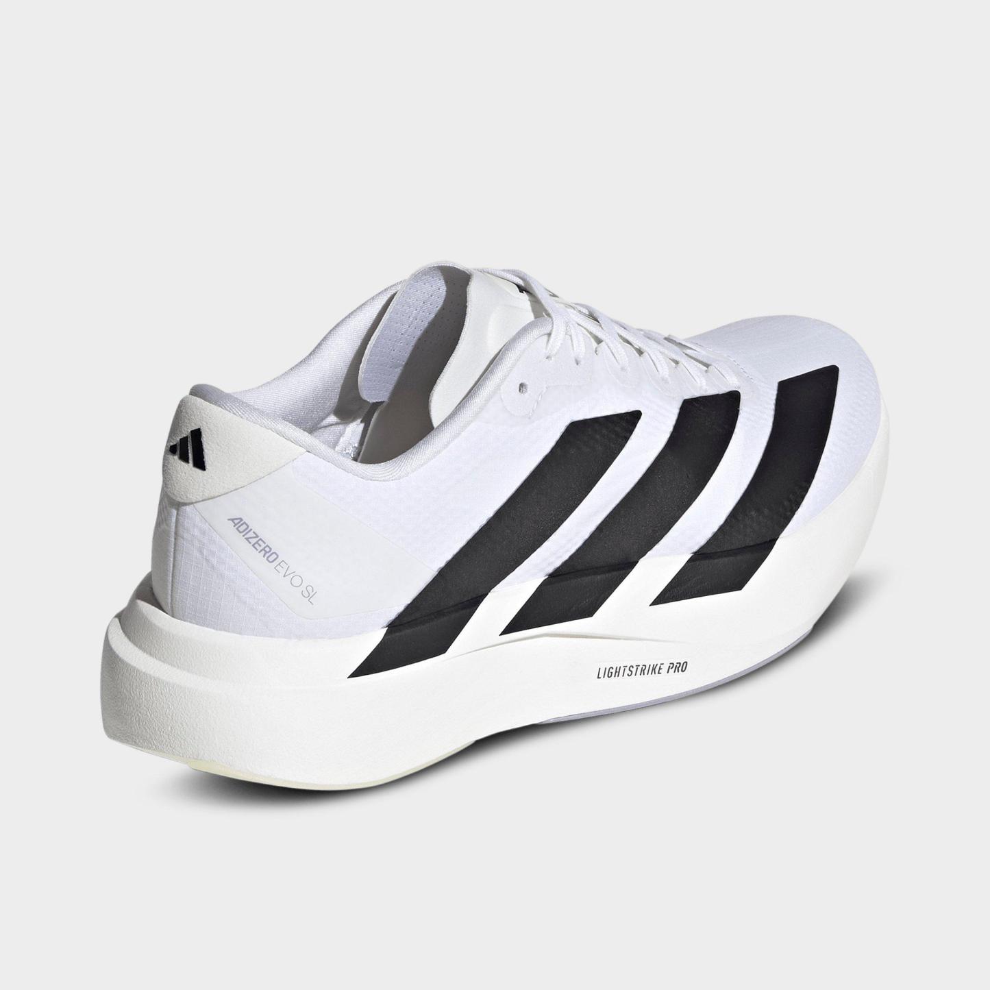 Women's adidas Adizero EVO SL Woven Running Shoes - Part 2 - Cloud White/Core Black/Dash Grey - Back view