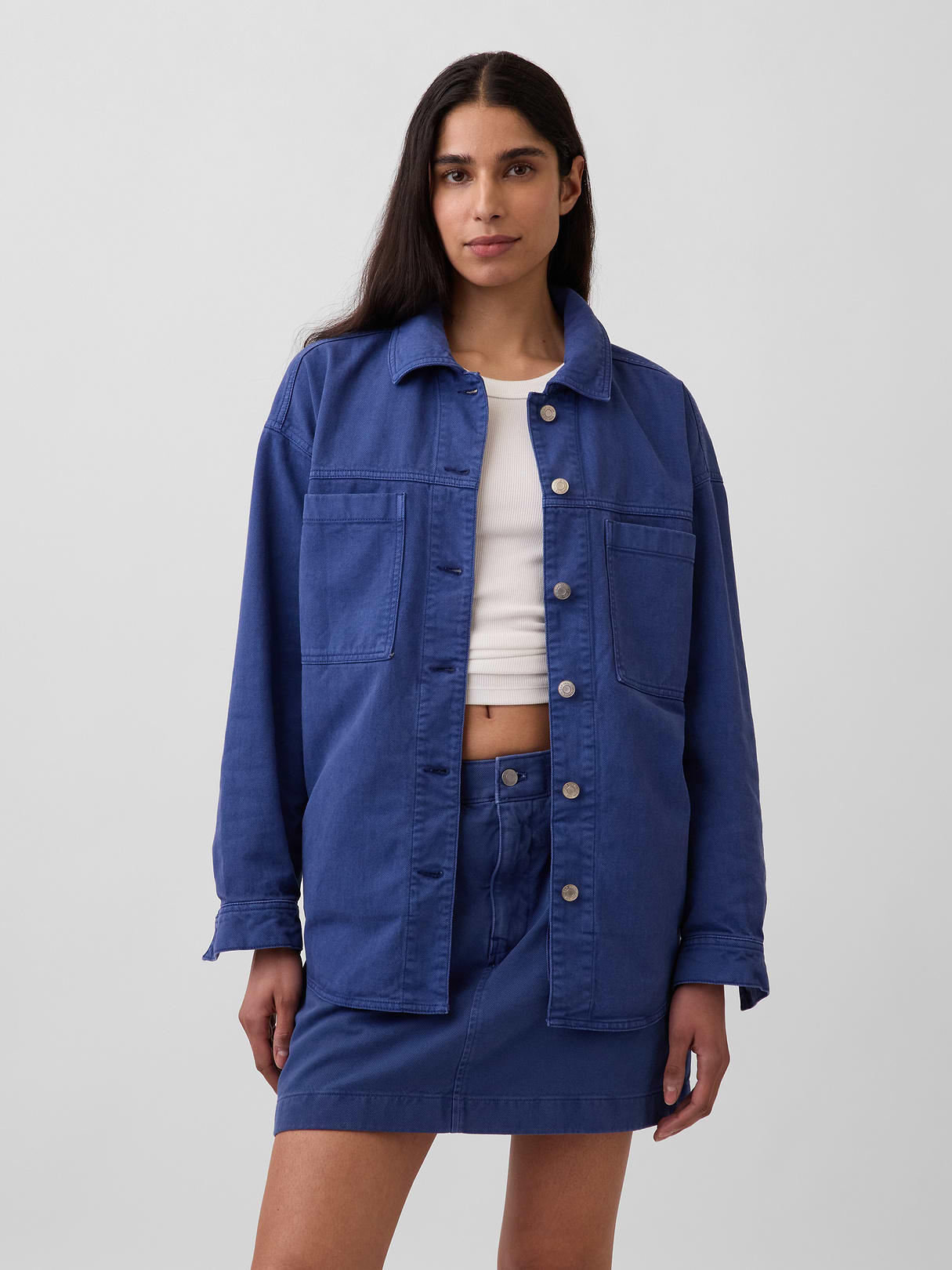 Denim Oversized Shirt Jacket - Dutch blue