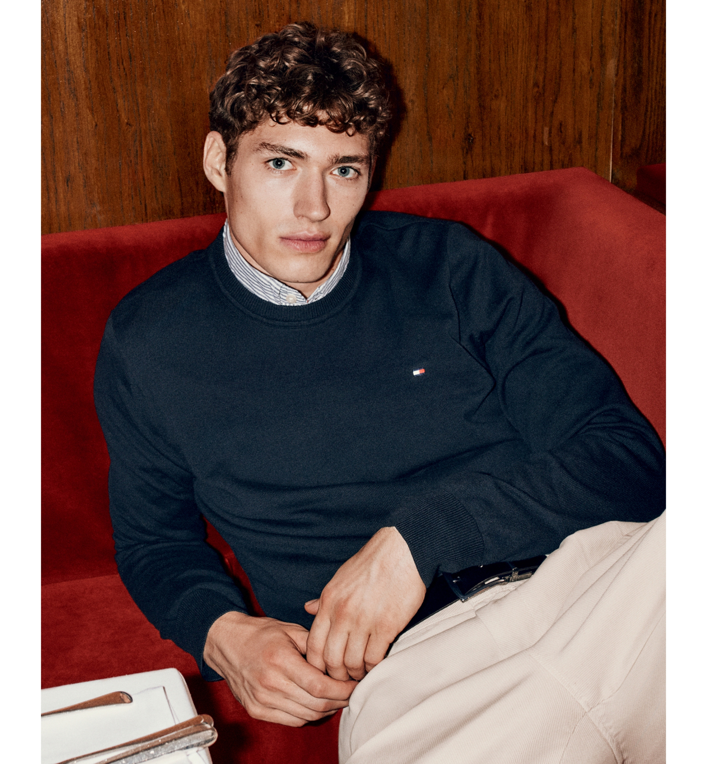 Tommy Hilfiger Men's Essential Cotton Crewneck Sweater - Desert Sky