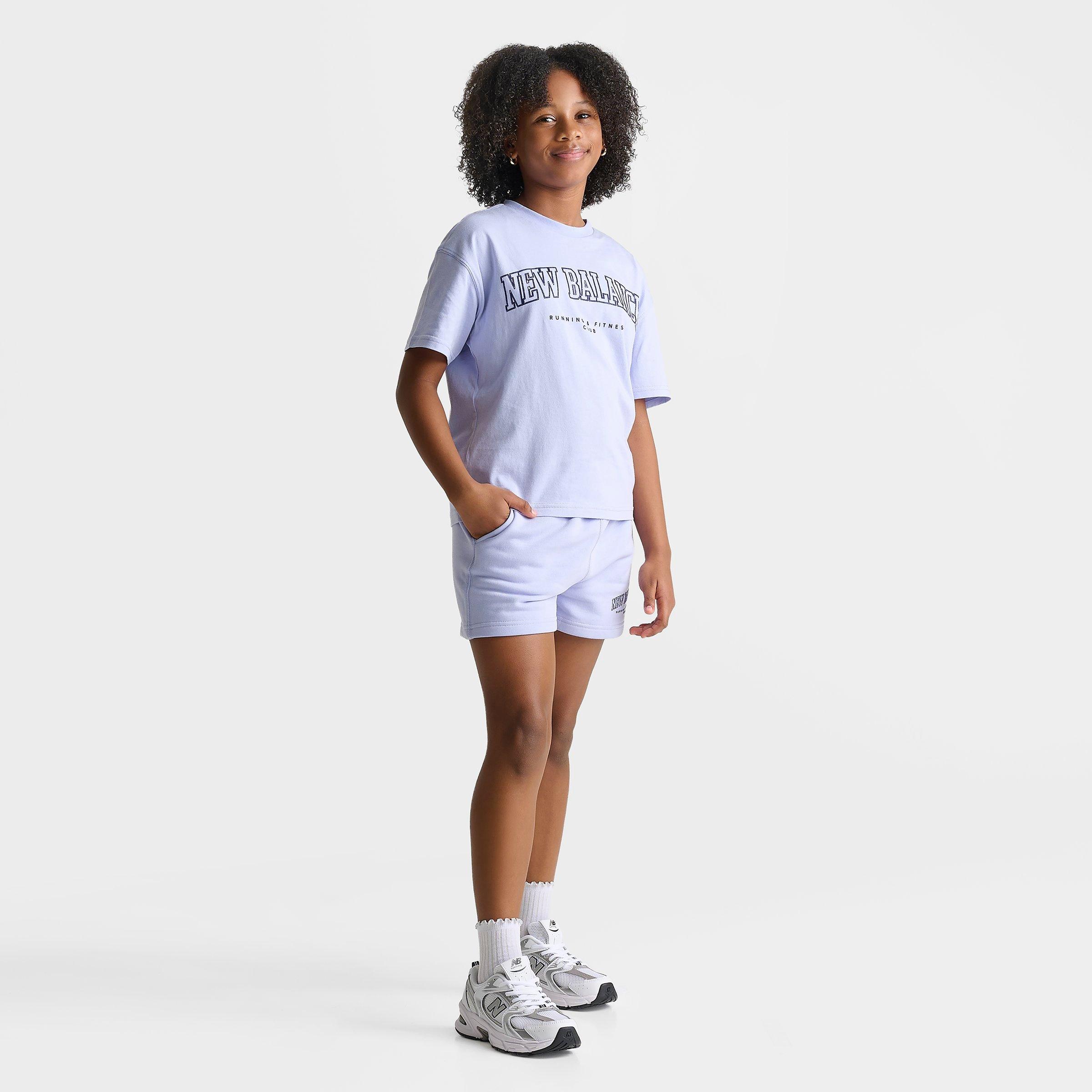 Girls' Big Kids' New Balance Arch Logo Fleece Shorts - Daybreak - view 2