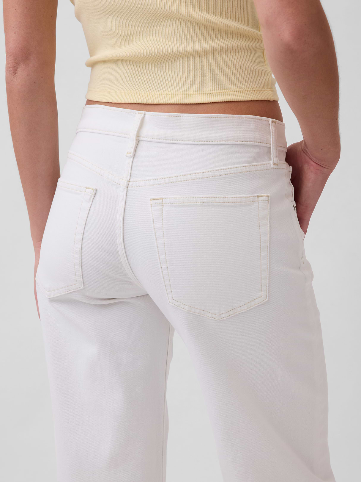 Low Rise '90s Loose Jeans - Fresh white