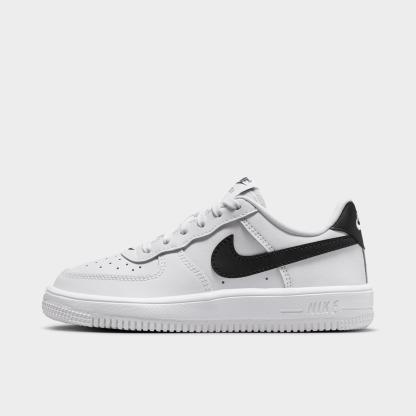 Little Kids' Nithtke Force 1 Casual Shoes - Part 1 - White/Black - Left shoe facing left. Outside of the shoe.