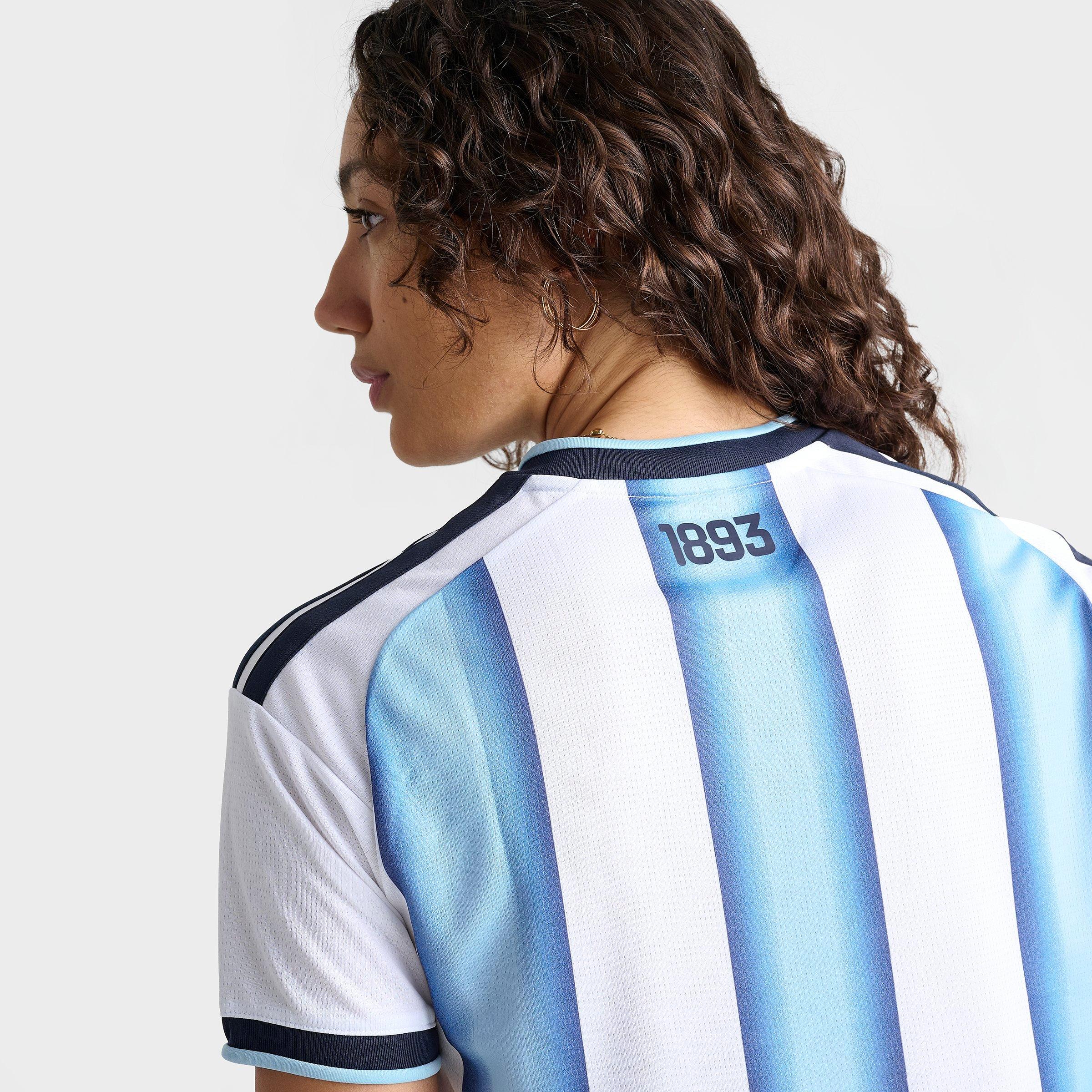 Women's adidas Argentina 2026 Home Cropped Jersey - White/Icey Blue/Light Blue