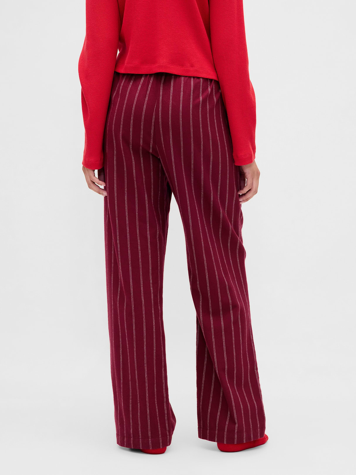 Adult Softest Flannel PJ Pants - Purple burgundy stripe