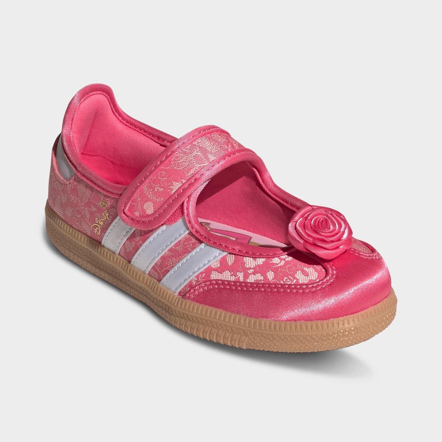 Girls' Little Kids' adidas Originals Samba Jane Casual Shoes - Pink/White-B/Gum - Both shoes facing left