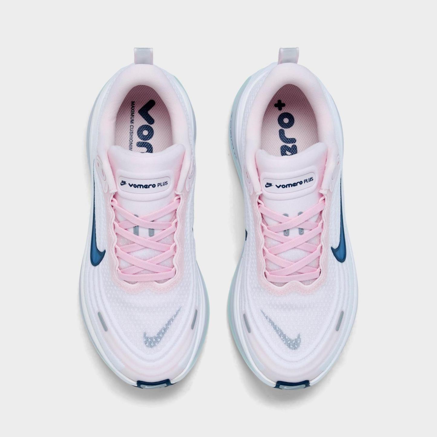 Women's Nike Vomero Plus Running Shoes - Pearl Pink/Midnight Blue/Barely Green/White
