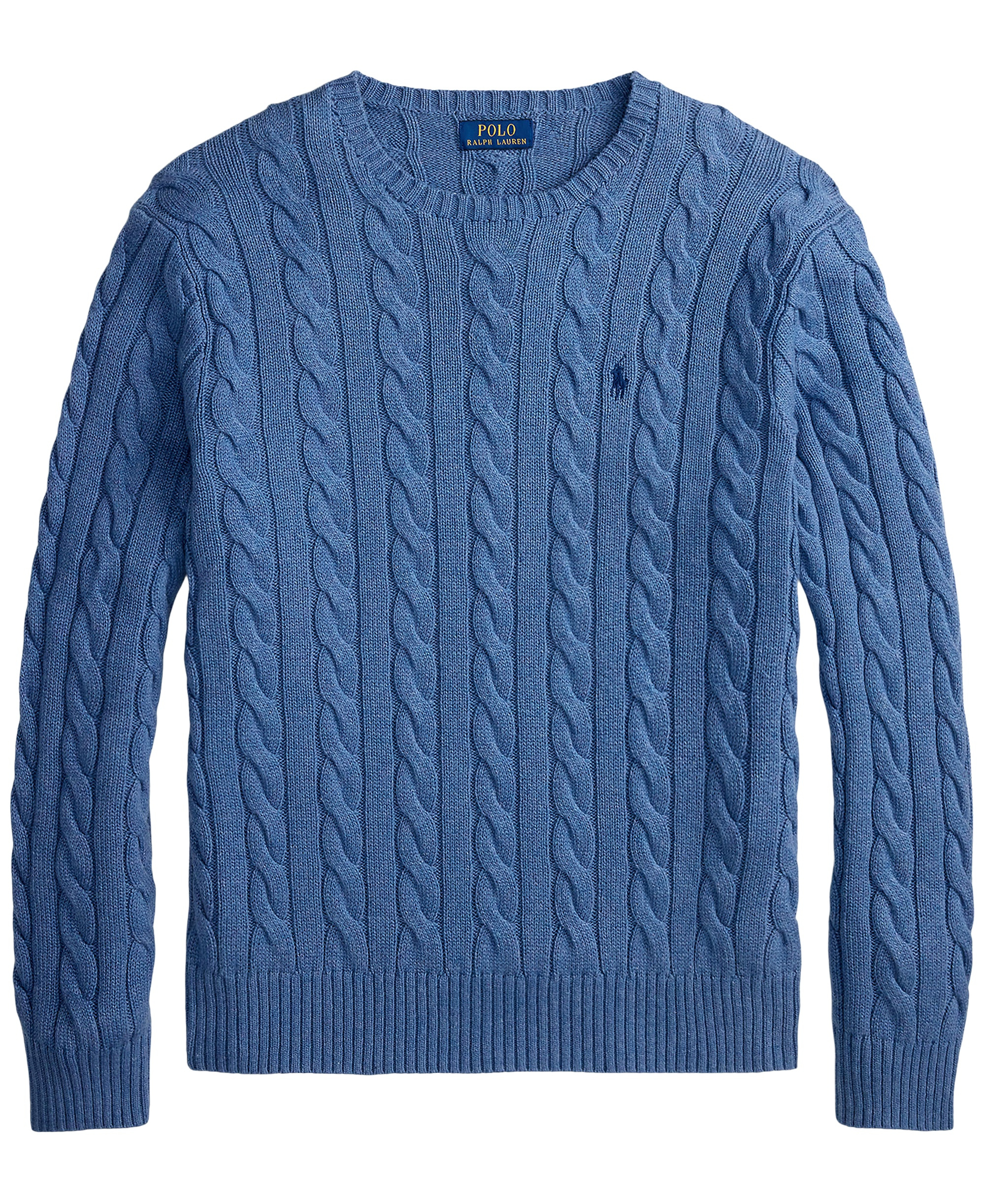 Polo Ralph Lauren Men's Cable-Knit Cotton Sweater - Blue Borage Heather
