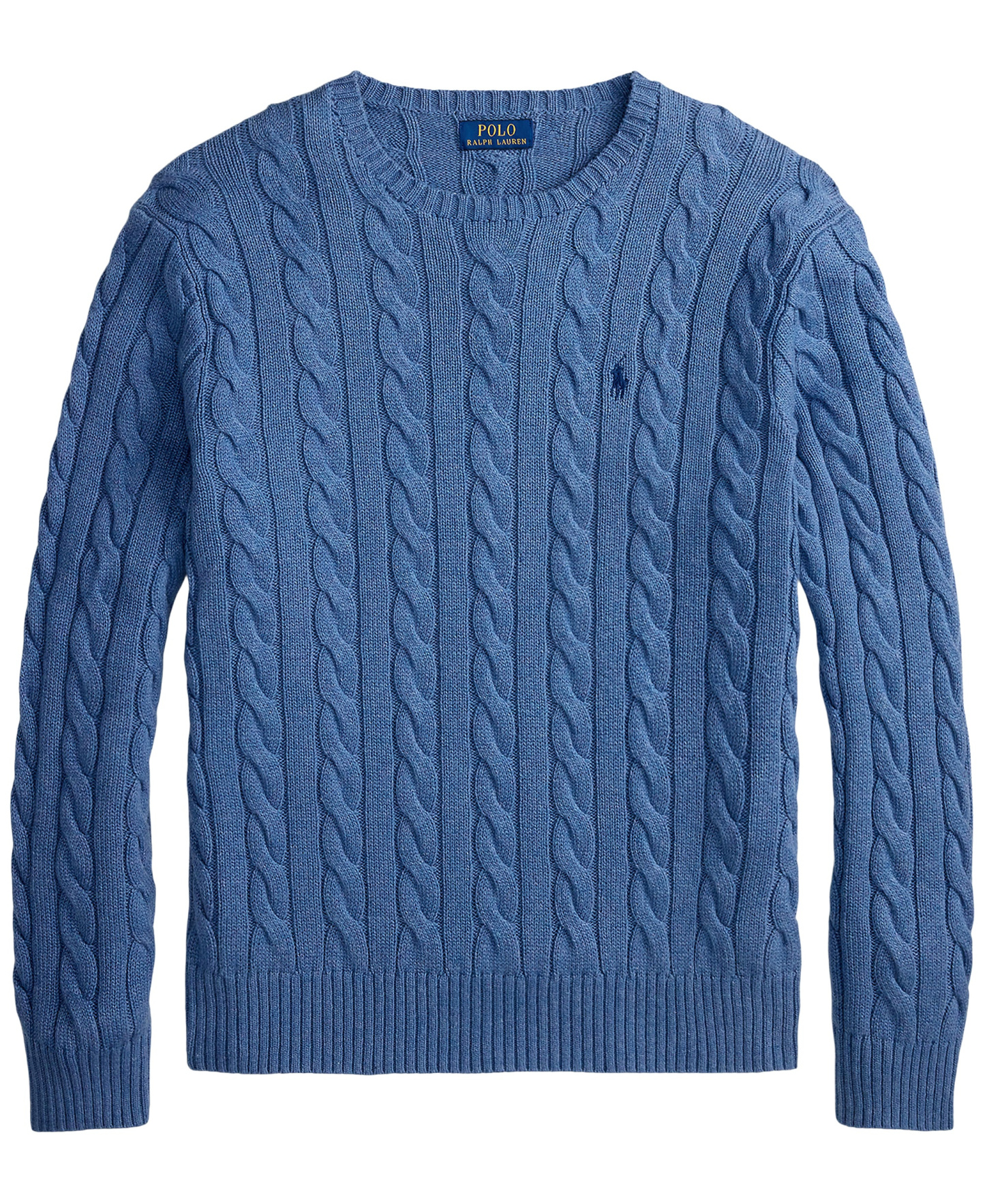 Polo Ralph Lauren Men's Cable-Knit Cotton Sweater - Blue Borage Heather
