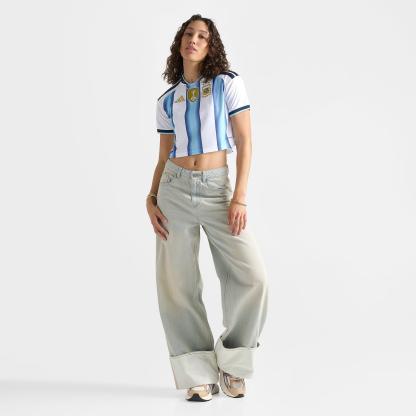 Women's adidas Argentina 2026 Home Cropped Jersey - White/Icey Blue/Light Blue