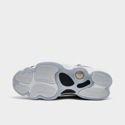 Men's Air Jordan 6 Rings Basketball Shoes - White/Black/Gold - Left shoe facing left. Outside of the shoe. - view 6
