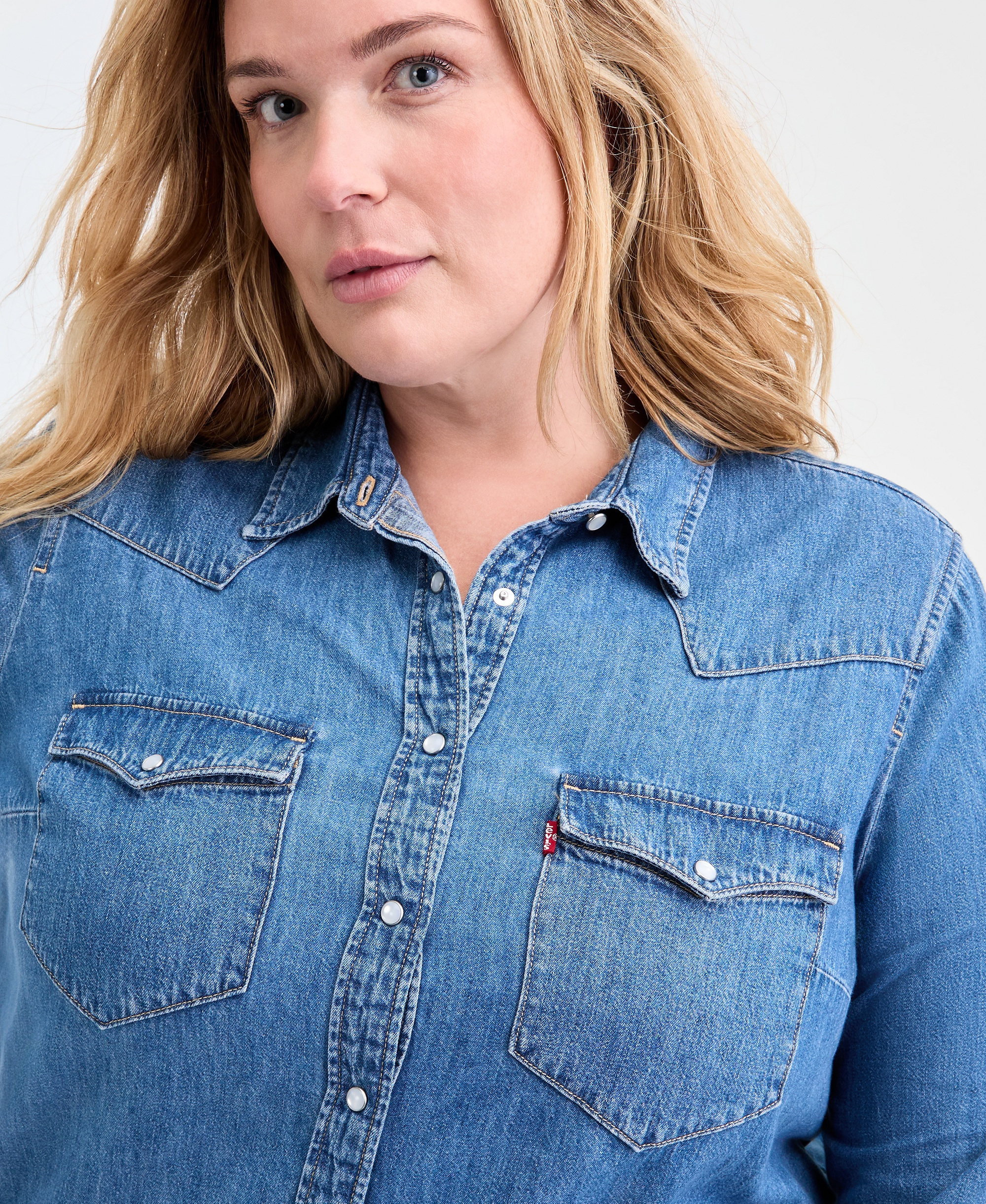 Levi's Trendy Plus Size Essential Western Cotton Shirt - Mighty Fine