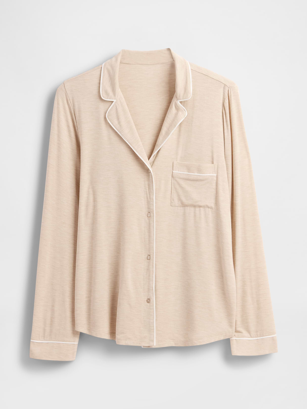 SoftMade Modal PJ Top - Oatmeal beige heather