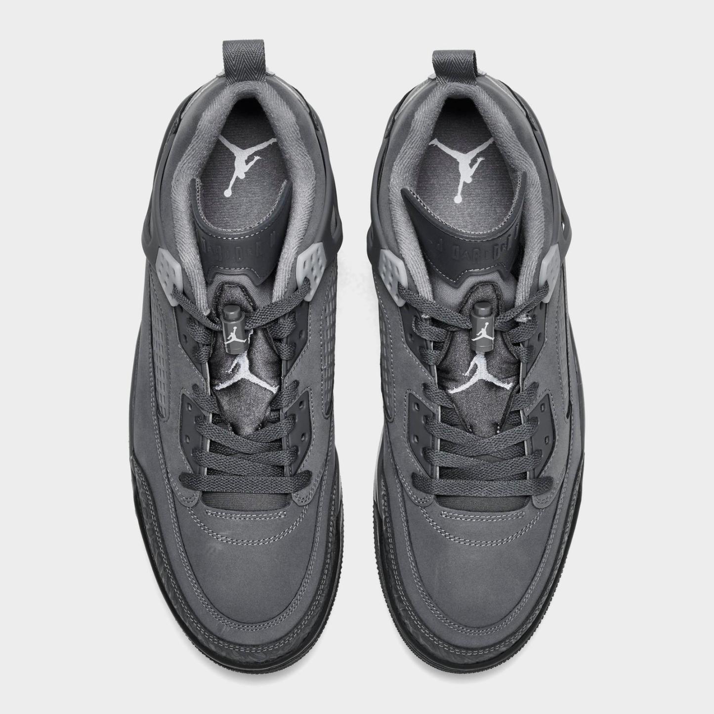 Men's Jordan Spizike Low Casual Shoes - Dark Grey/Black/Aura/Smoke Grey - Left shoe facing left. Outside of the shoe. - view 5