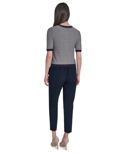 Tommy Hilfiger Women's Short-Sleeve Crewneck Sweater - Midnight/Whitecap