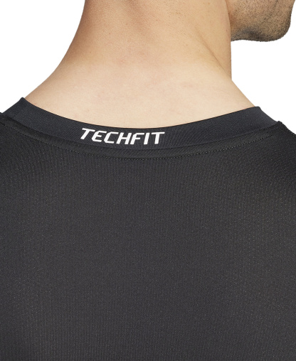 adidas Men's Tech-Fit Compression Crewneck T-Shirt - Black