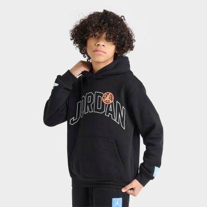 Boys' Big Kids' Jordan MVP Dynasty Patch Fleece Pullover Hoodie - Black - view 1