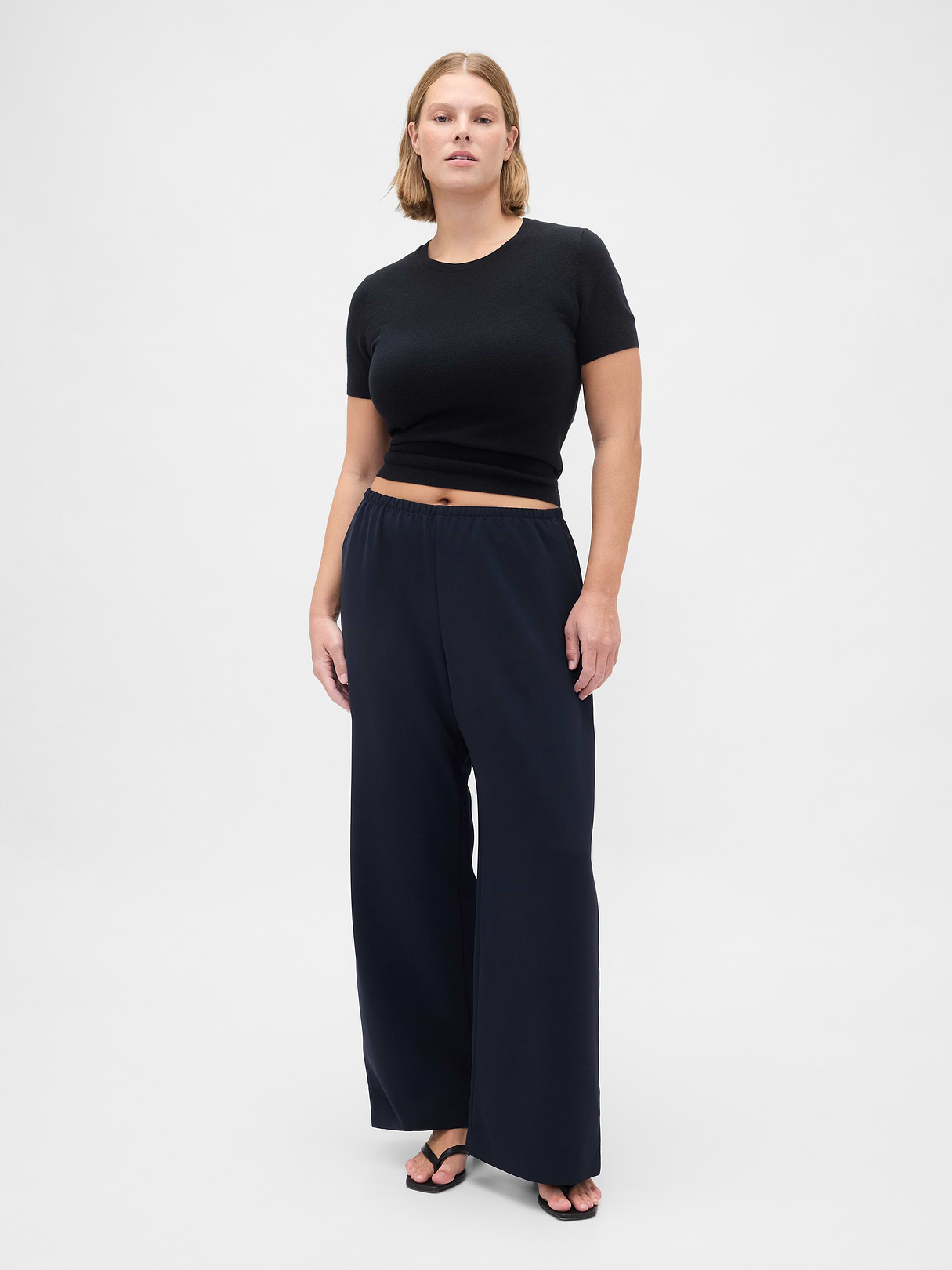Easy Wide-Leg Pants - New classic navy blue