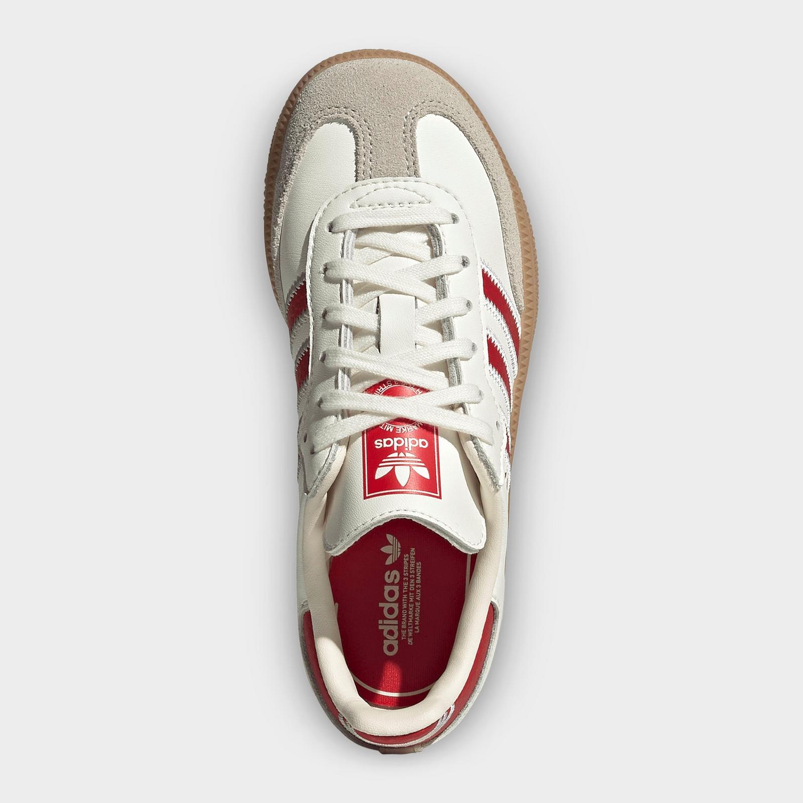 Little Kids' adidas Originals Samba OG Casual Shoes - Off White/Better Scarlet/Gum - view 5