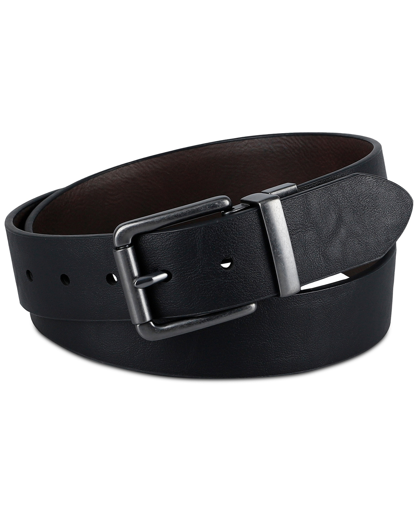 Levi's Men's Logo Buckle Stretch Reversible Leather Belt - Black/Brown