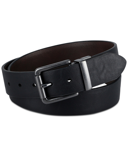 Levi's Men's Logo Buckle Stretch Reversible Leather Belt - Black/Brown