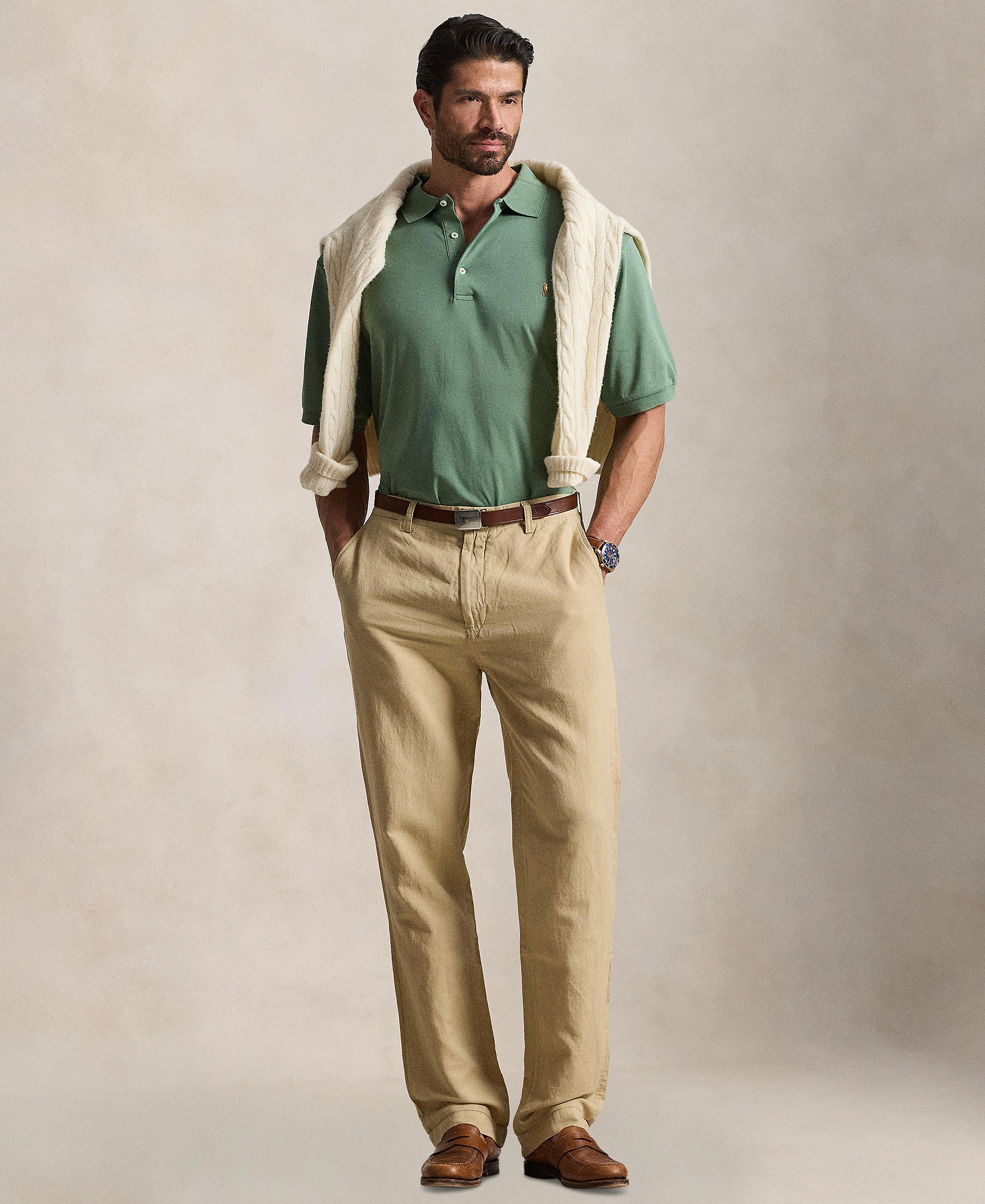 Polo Ralph Lauren Men's Big & Tall Solid Polo Shirt - Fatigue