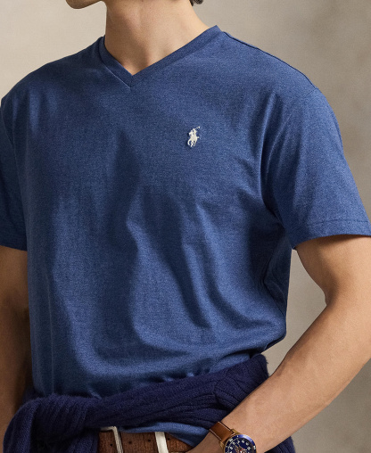 Polo Ralph Lauren Men's Classic-Fit V-Neck T-Shirt - Derby Blue Heather