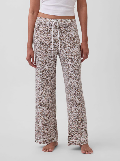 SoftMade Modal PJ Pants - Leopard brown print