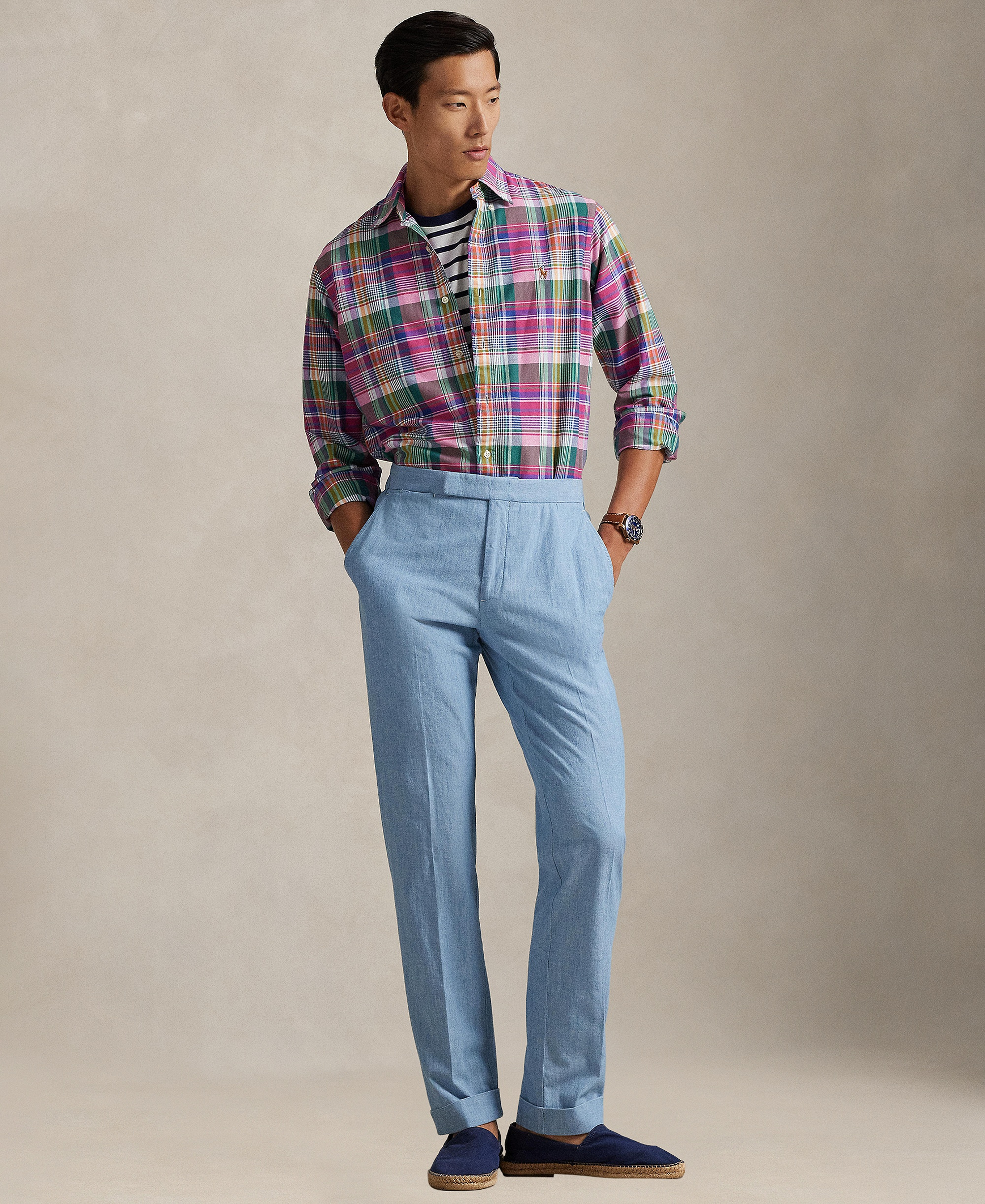 Polo Ralph Lauren Men's Classic-Fit Oxford Shirt - Pink Blue Multi