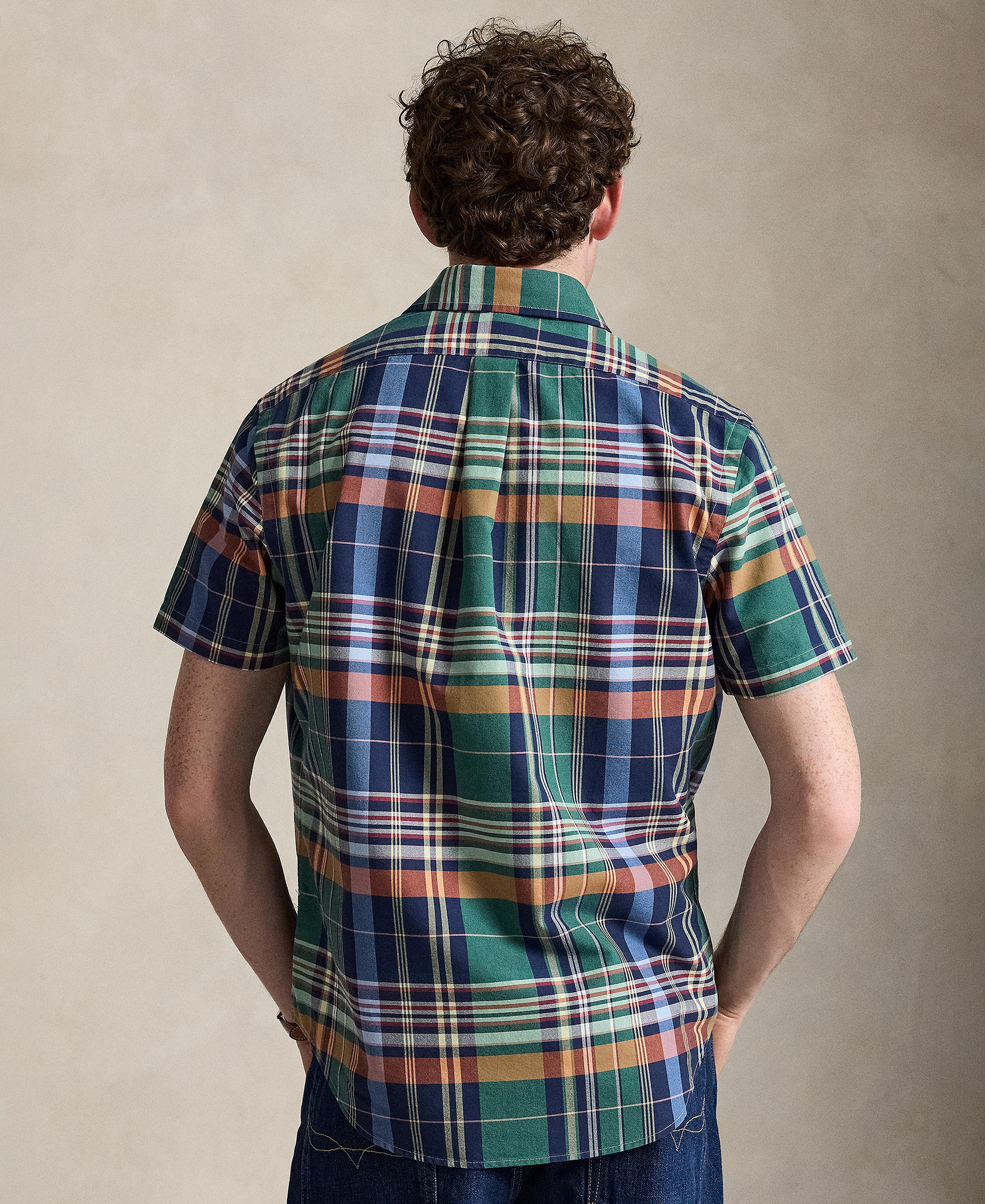 Polo Ralph Lauren Men's Classic-Fit Oxford Shirt - 7326 Green Orange Multi