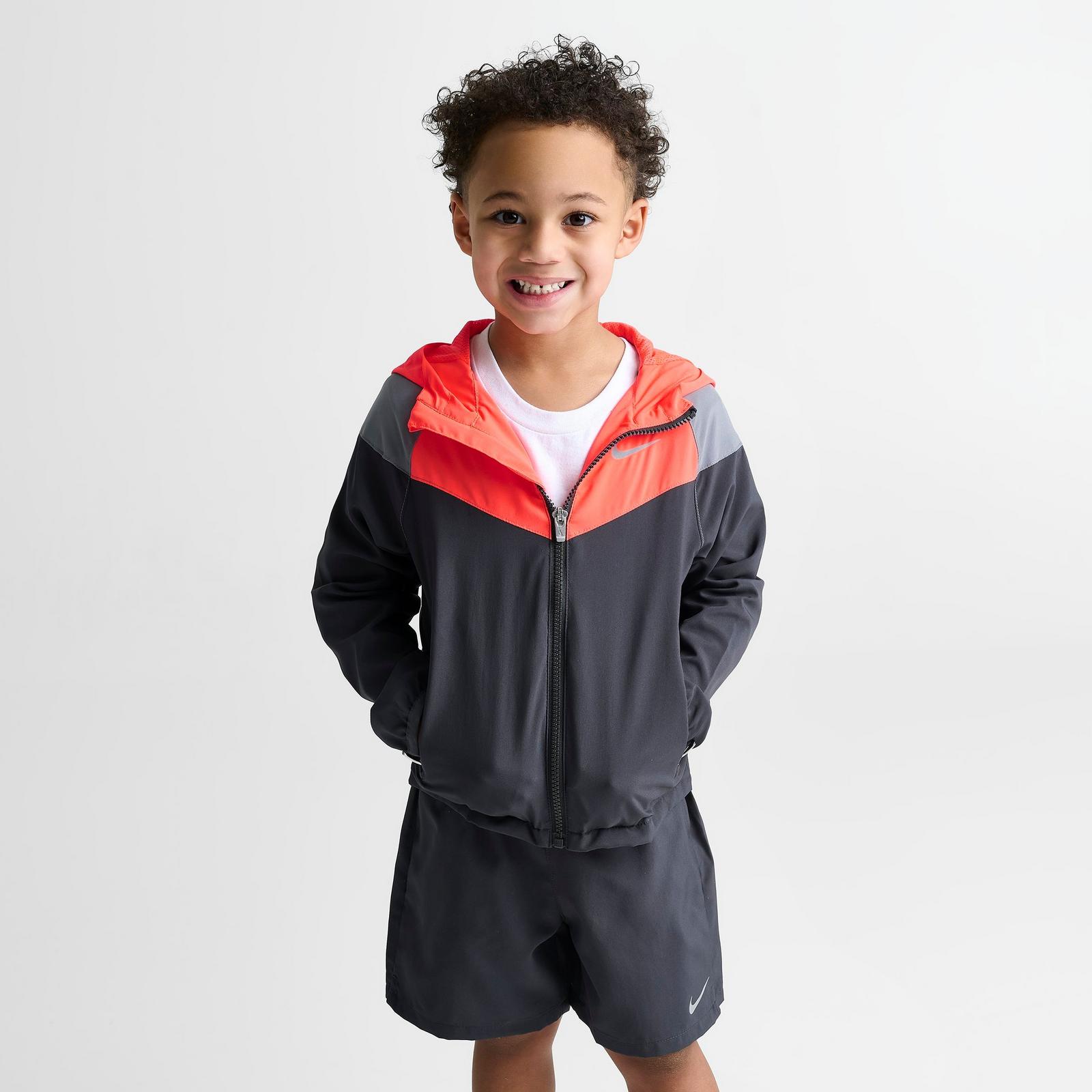 Kids' Toddler Nike Windrunner Jacket and Shorts Set - Dark Smoke Grey/Red