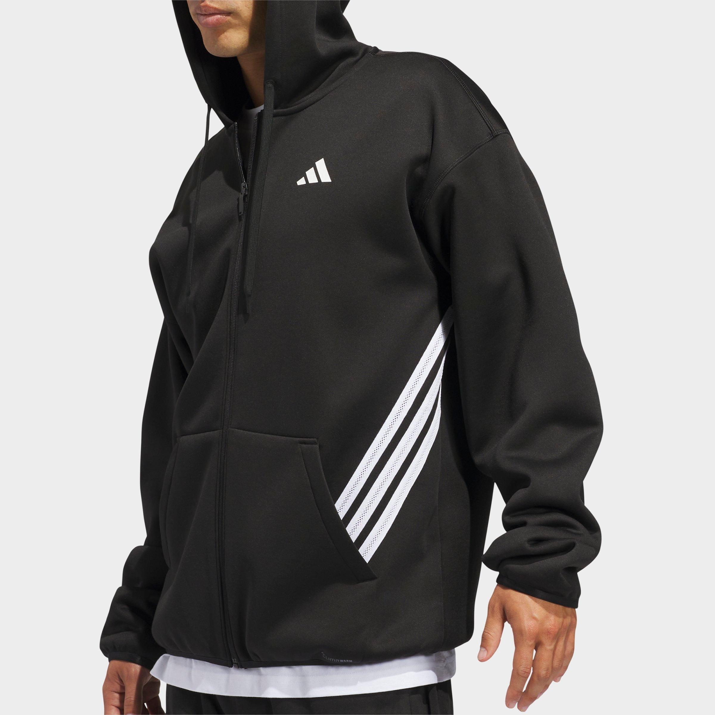 Men's adidas Basketball Crazy Warm Full-Zip Hoodie - Black/White