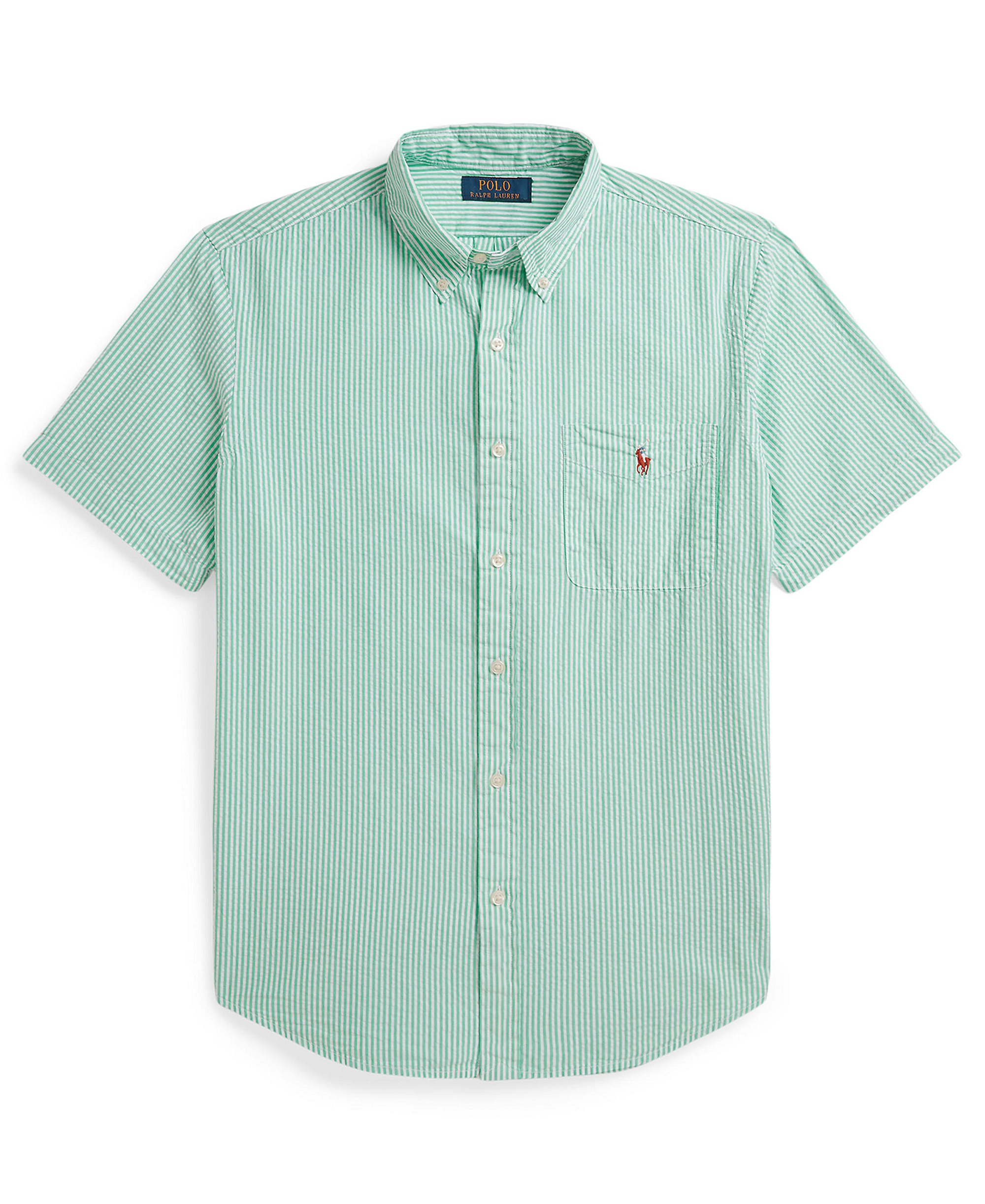 Polo Ralph Lauren Men's RL Prepster Classic-Fit Seersucker Shirt - Green/White