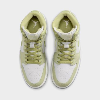 Women's Air Jordan Retro 1 Mid Casual Shoes - Olive Aura/Lawn/Coconut Milk/Sail - view 5