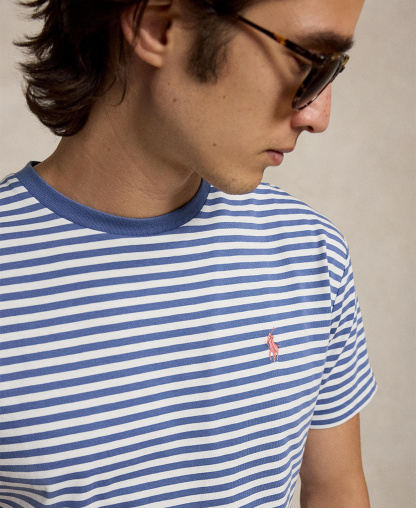 Polo Ralph Lauren Men's Classic-Fit Stripe T-Shirt - Carson Blue/White