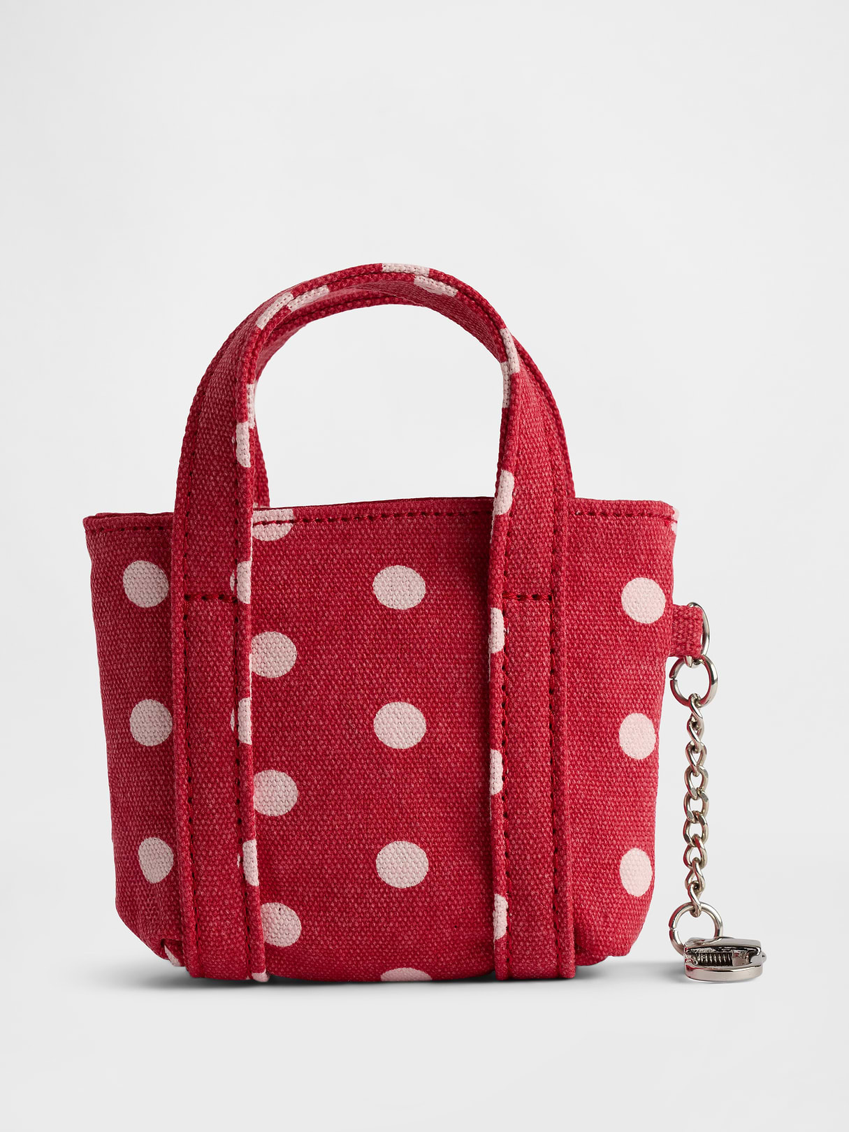 Logo Tote Bag Charm - Red polka dot