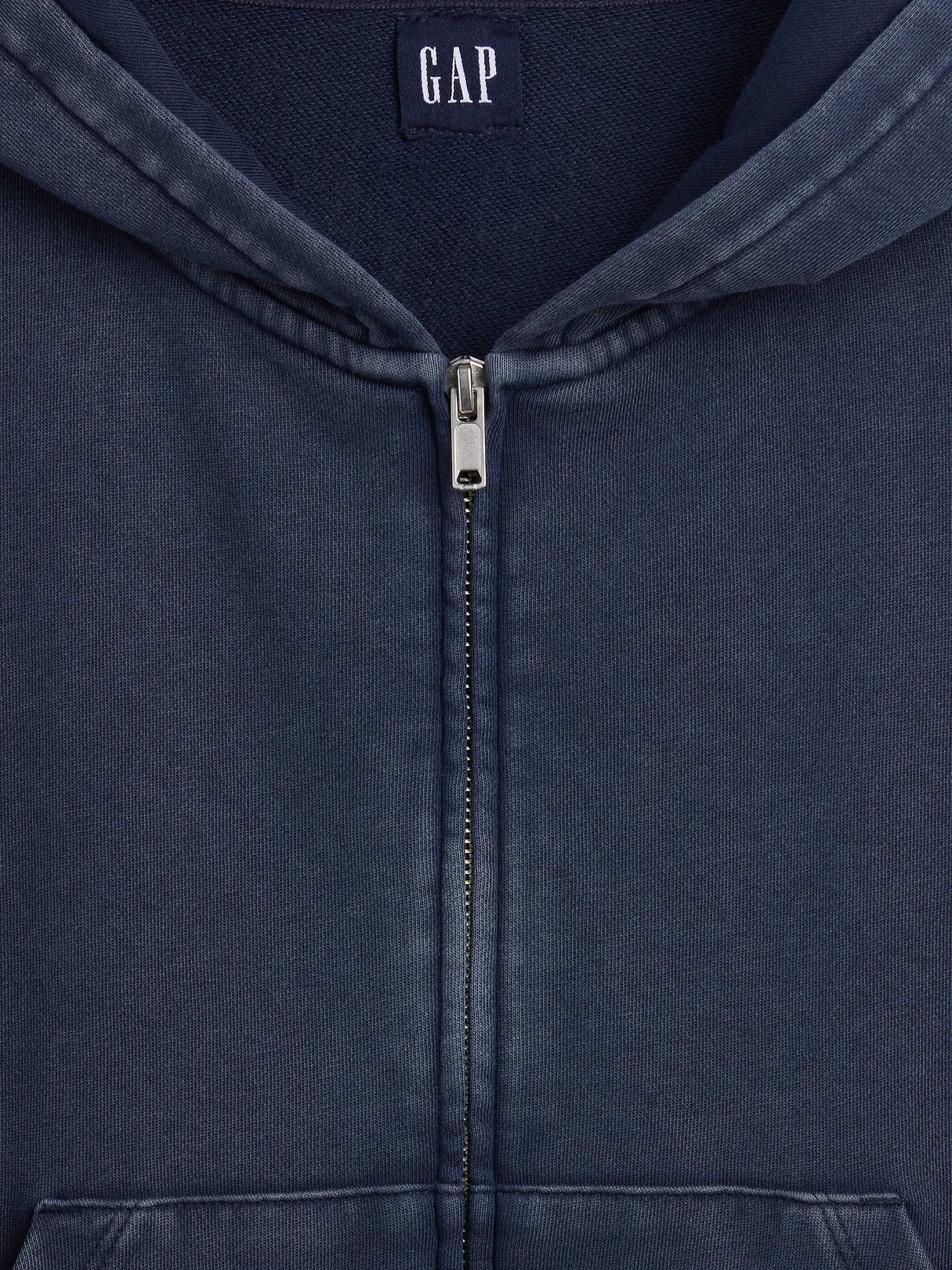 VintageSoft Terry Oversized Wedge Zip Hoodie - Tapestry navy blue wash