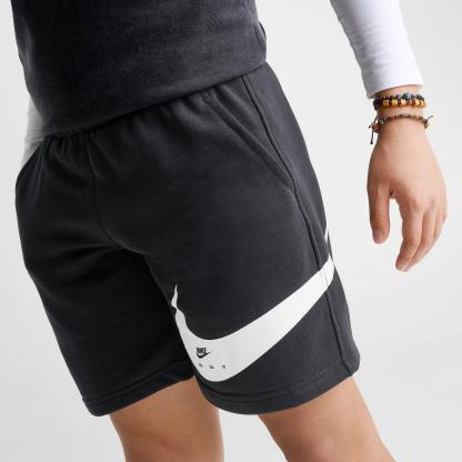 Big Kids' Nike Sportswear Swoosh Club French Terry Shorts - Black/White