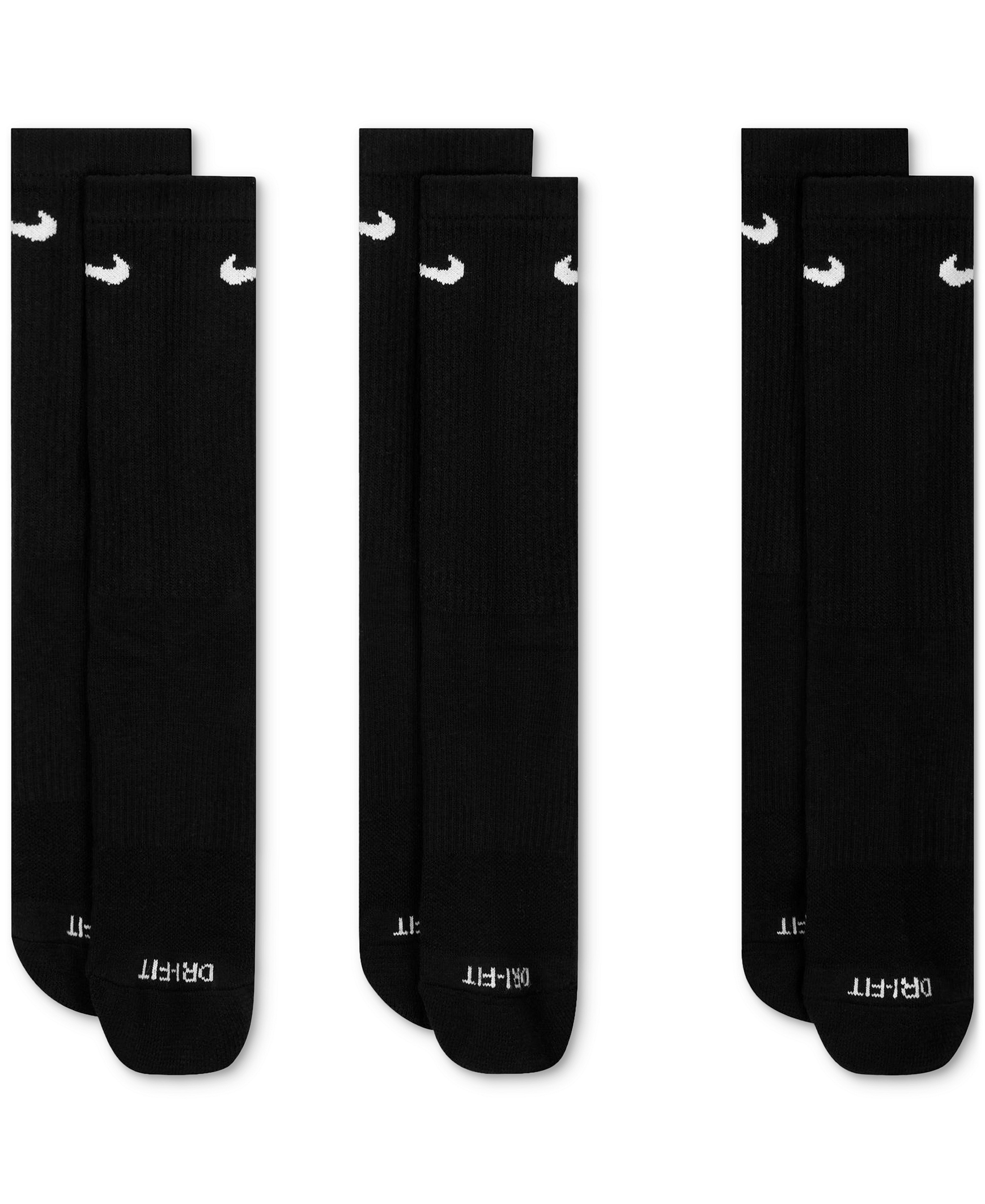 Nike Unisex Everyday Plus Cushioned Training Crew Socks 3 Pairs - Black