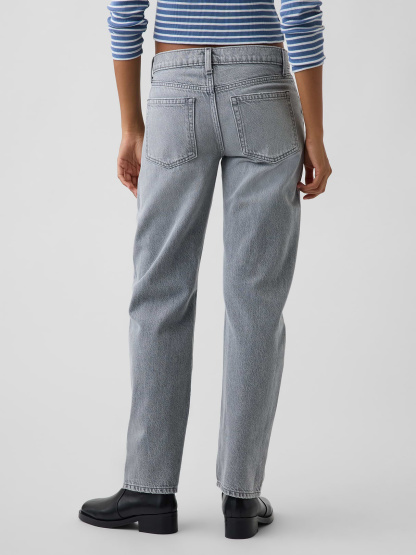 Mid Rise Straight Taper Jeans - Grey wash
