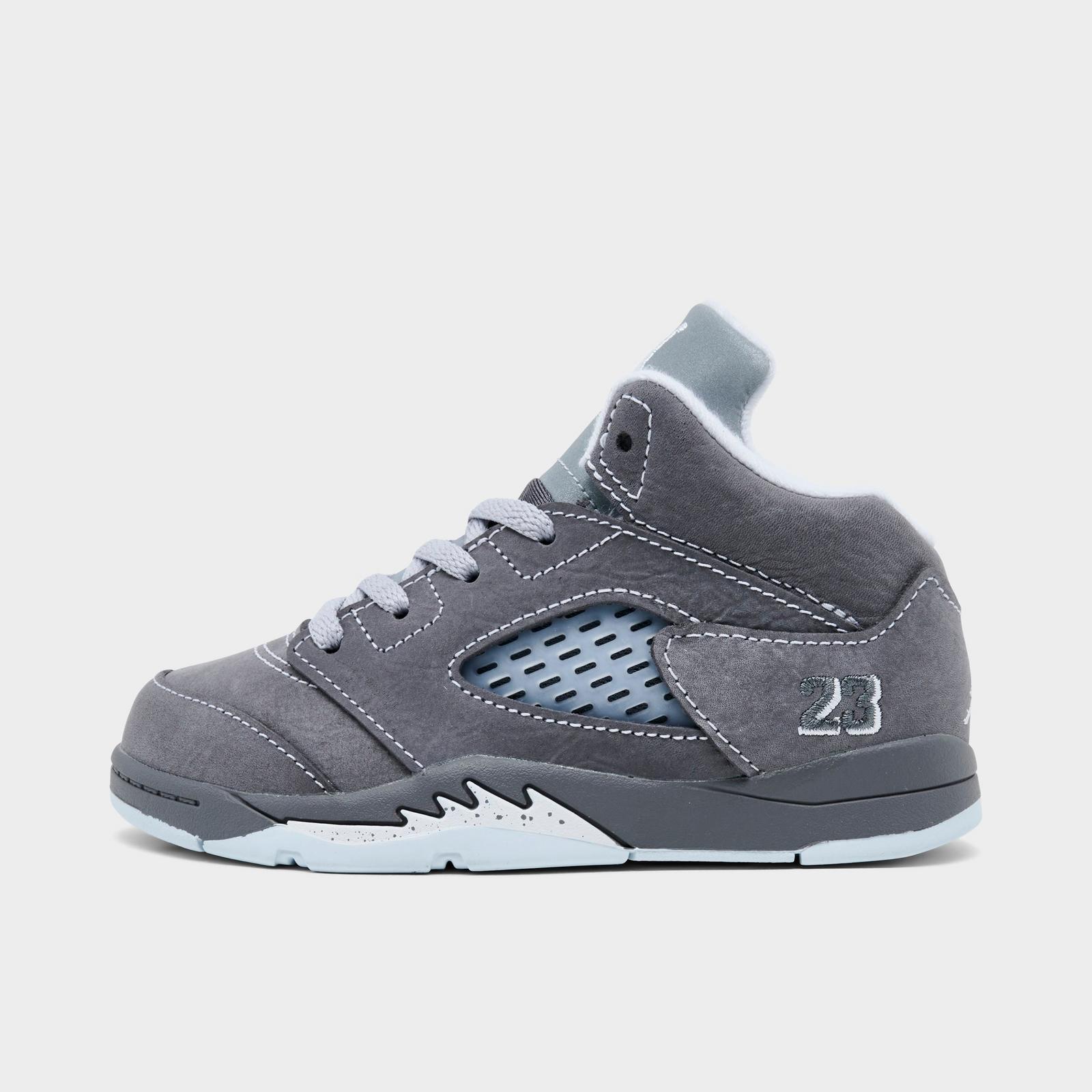 Kids' Toddler Air Jordan Retro 5 Basketball Shoes - Light Graphite/White/Wolf Grey - view 1