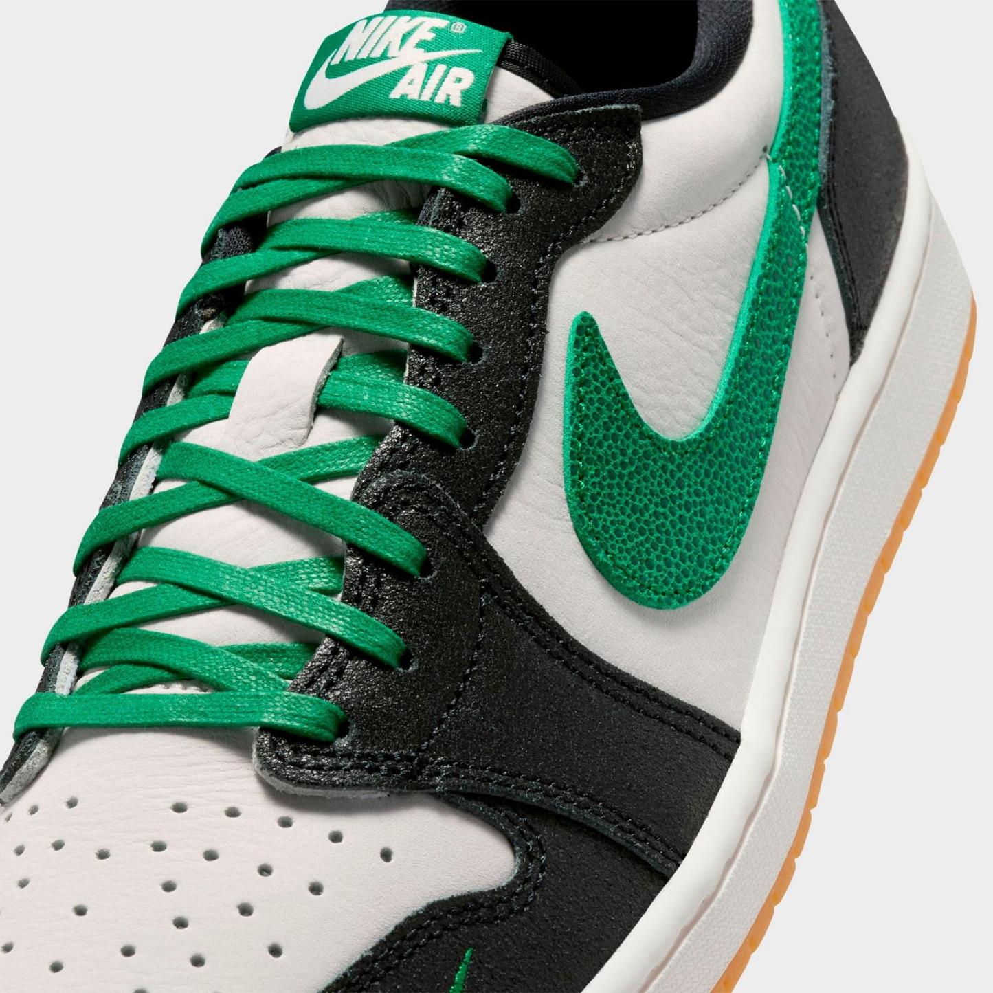 Men's Air Jordan Retro 1 Low OG Casual Shoes - Phantom/Pine Green/Black - view 3