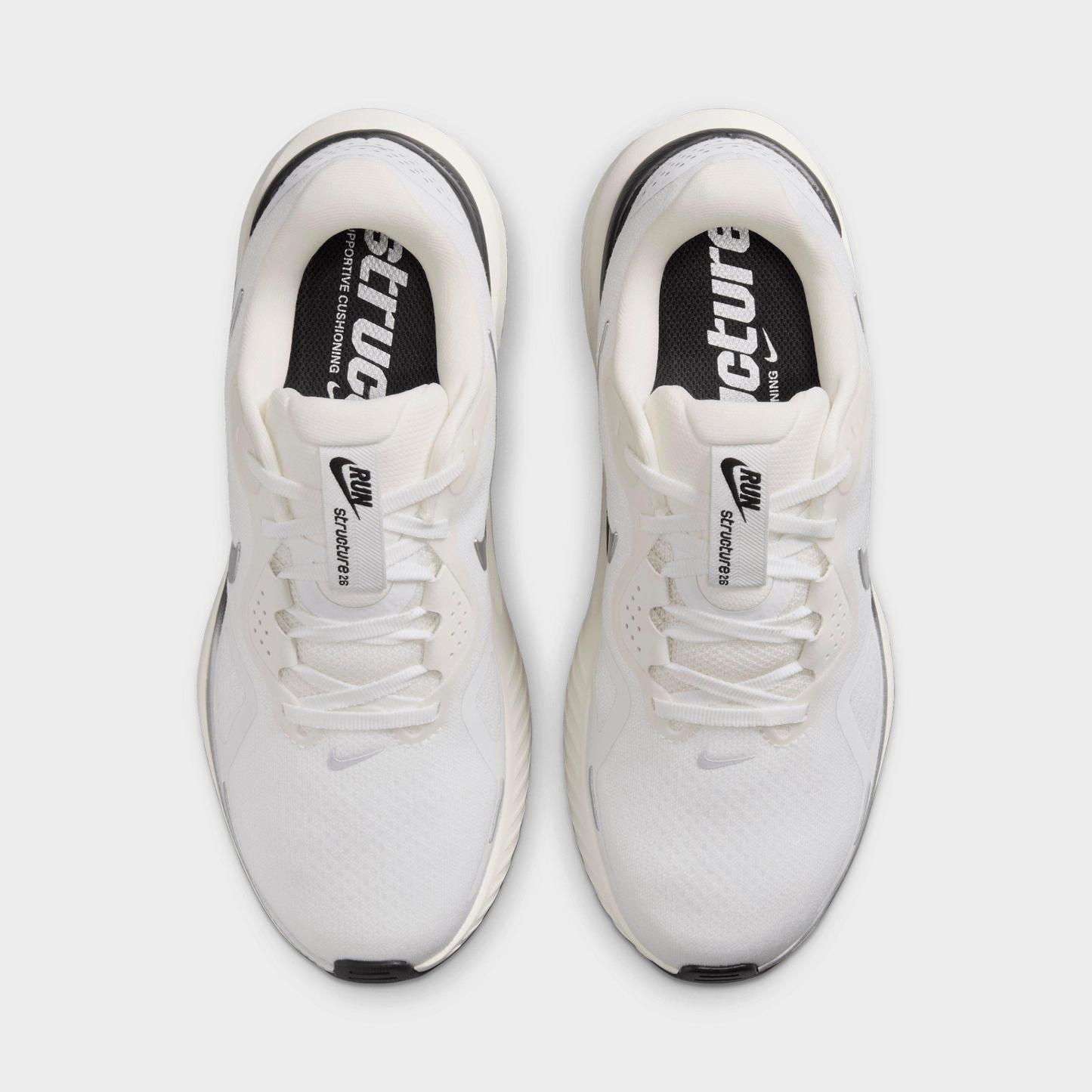 Women's Nithtke Structure 26 Running Shoes - Summit White/Anthracite/Sail/Metallic Silver - Top view