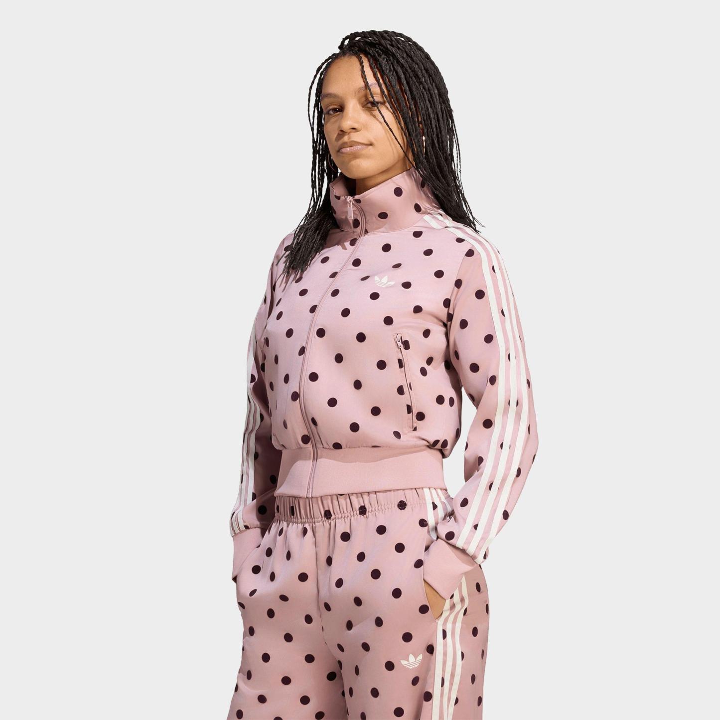 Women's adidas Originals Firebird Polka Dot Satin Track Jacket - Dual Lilac